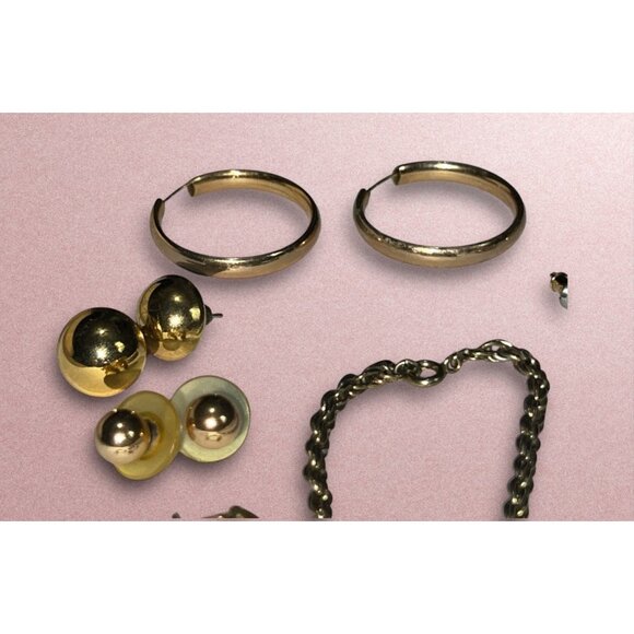 Set Of Gold & Pearl Jewelry - Necklaces Earrings & Bracelets - Vintage-Inspired - Picture 4 of 11